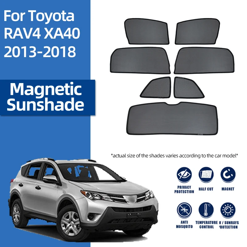 

For Toyota RAV4 XA40 2013-2018 RAV 4 Magnetic Car Sunshade Shield Front Windshield Curtain Rear Side Baby Window Sun Shade Visor