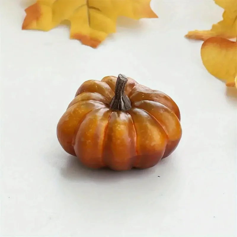 9pcs simulation pumpkin decoration set, used for Halloween , celebrating autumn harvest achievements, Thanksgiving family party