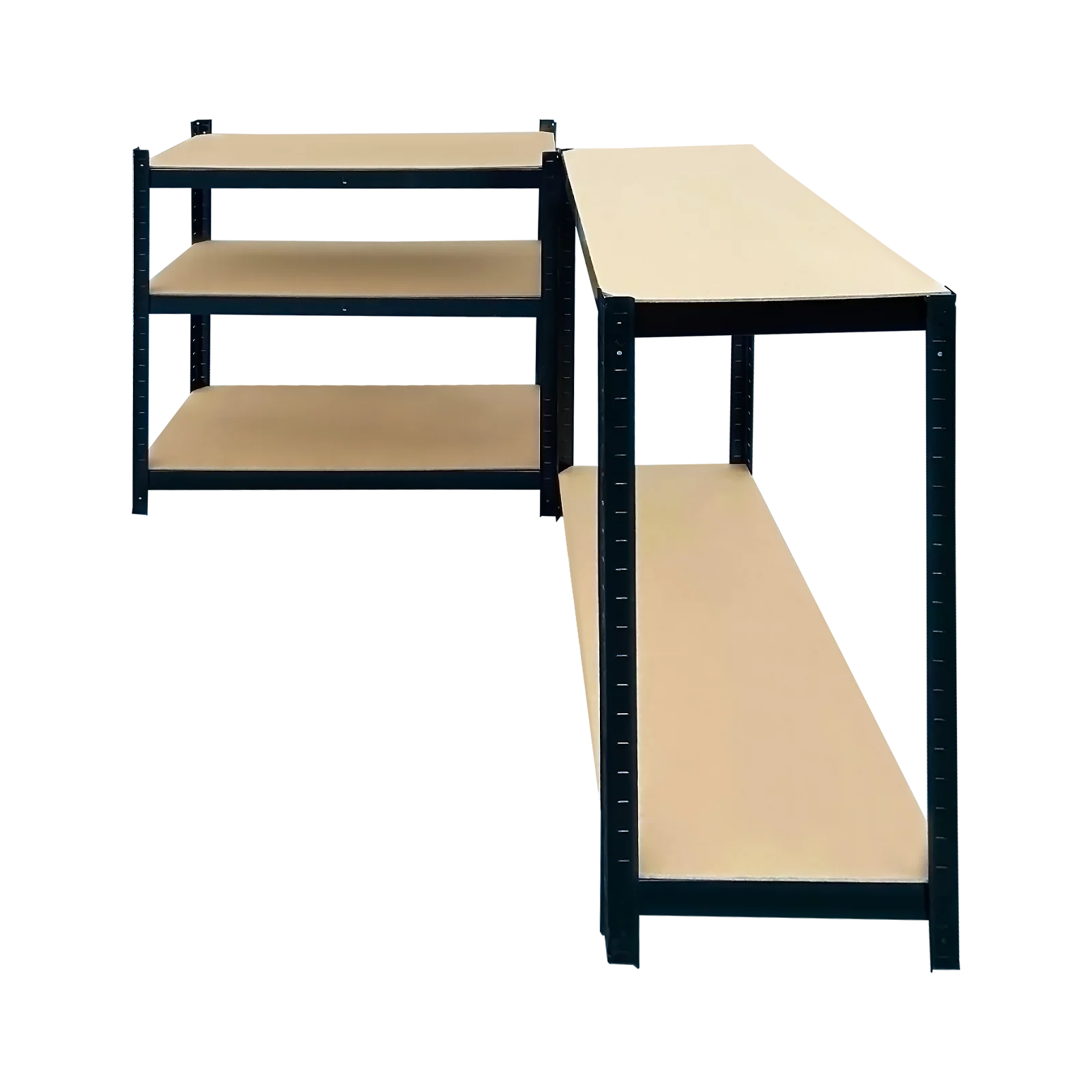 وحدة رفوف 150 سم/180 سم، أرفف تخزين الأرفف المعدنية 5 طبقات وحدة تخزين المرآب بدون مسامير للمرآب والحظائر