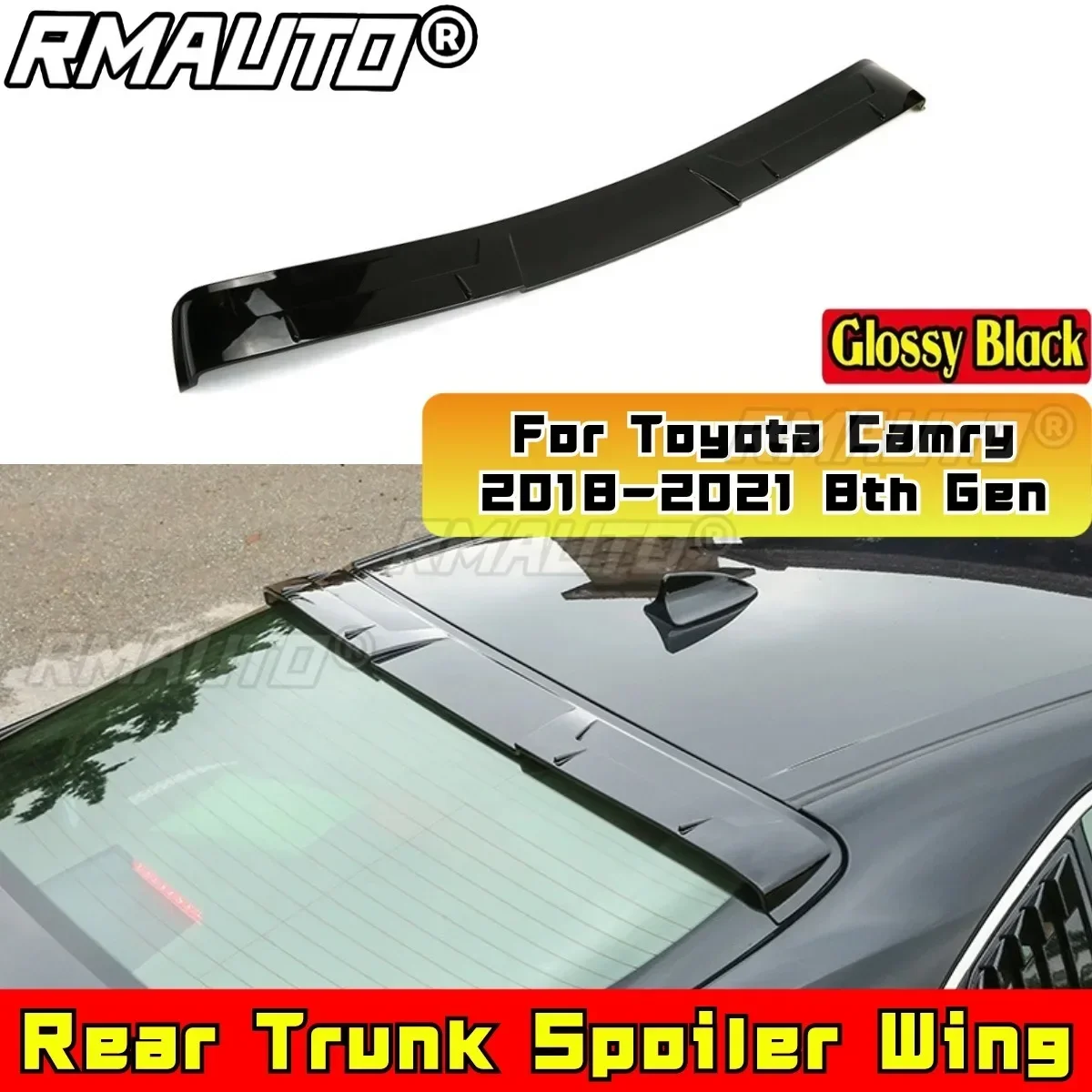 For Toyota Camry 2018-2021 8th Gen Rear Trunk Spoiler Wing Rear Spoiler Rear Roof Wing Body Kit Car Accessorie