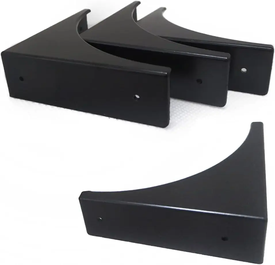 

4 Pcs Brass Corner Guards, Retro Desk Edge Protectors, Furniture Bumpers for Cabinet, Black