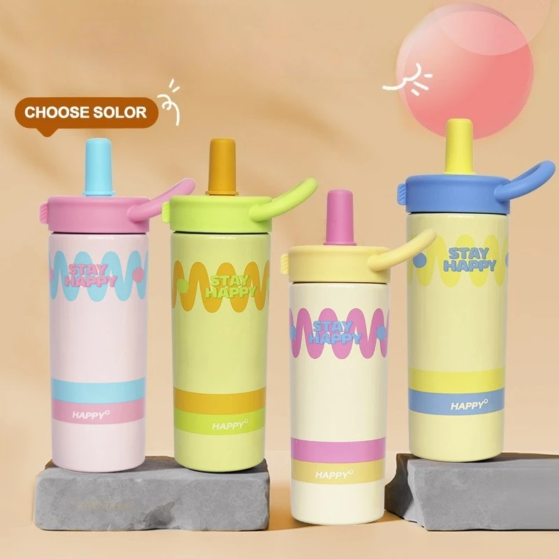 

650ml High Appearance Portable Thermos Cup, Stainless Steel Water Bottle Straw Cup, Thermos Pot, Insulated and Cold Coffee Cups