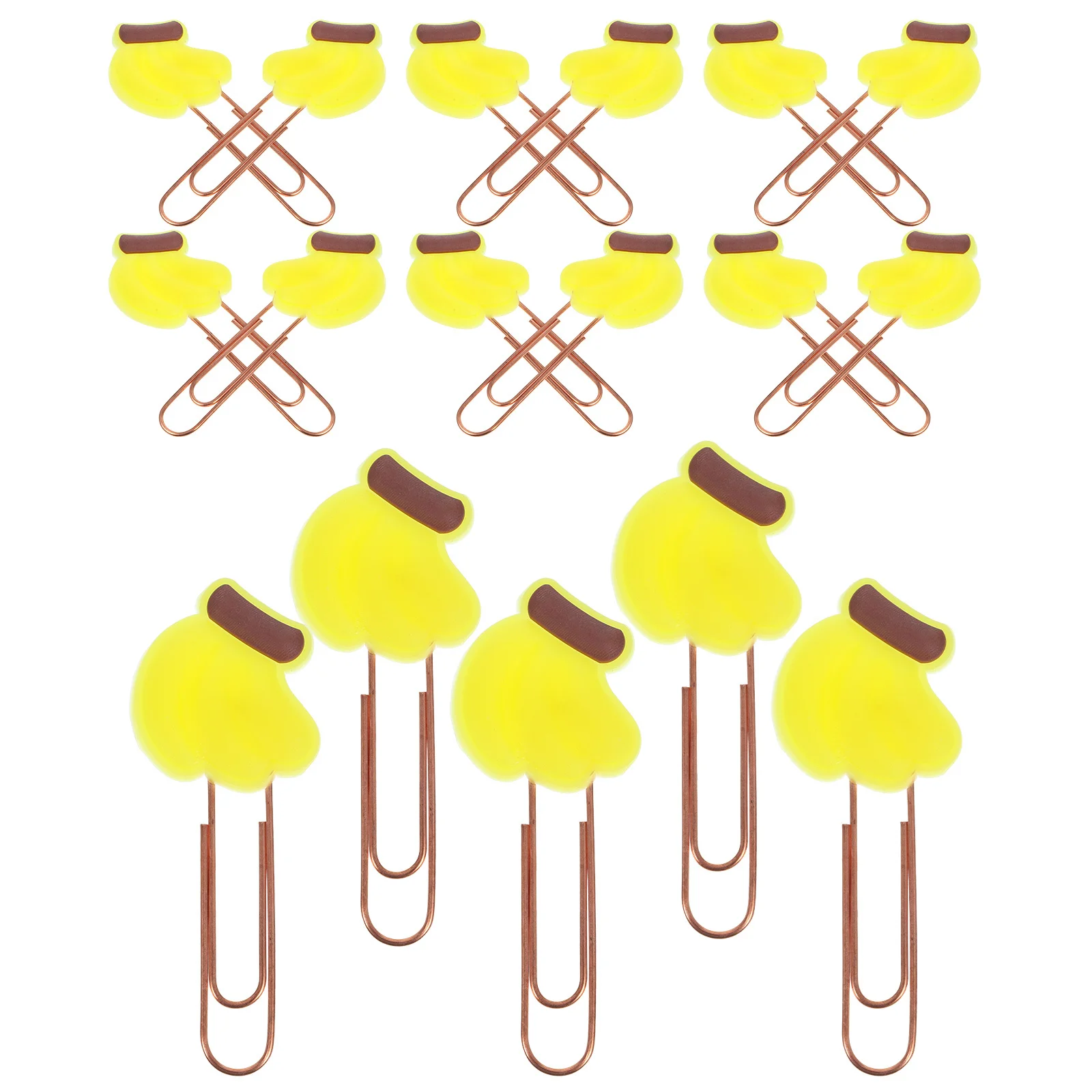 20Pcs Cute Fruit Cartoon Paper Clips Metal Document Clips Decorative Office Study Supplies Banana Style Paper Clip