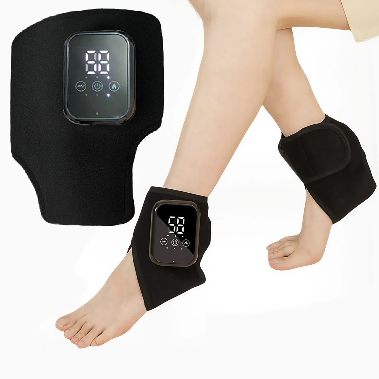 

Heating Pad with 3 Heat Level Heated Ankle Brace Cordless Foot Massager for Ankle Heel Sole Arch