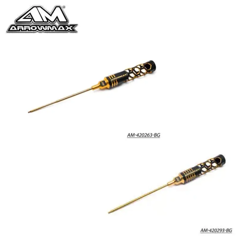 

Original ARROWMAX AM-420293-BG AM-420263-BG Ball Driver Hex Wrench .093 .063 X 120mm Black Golden Rc Tool