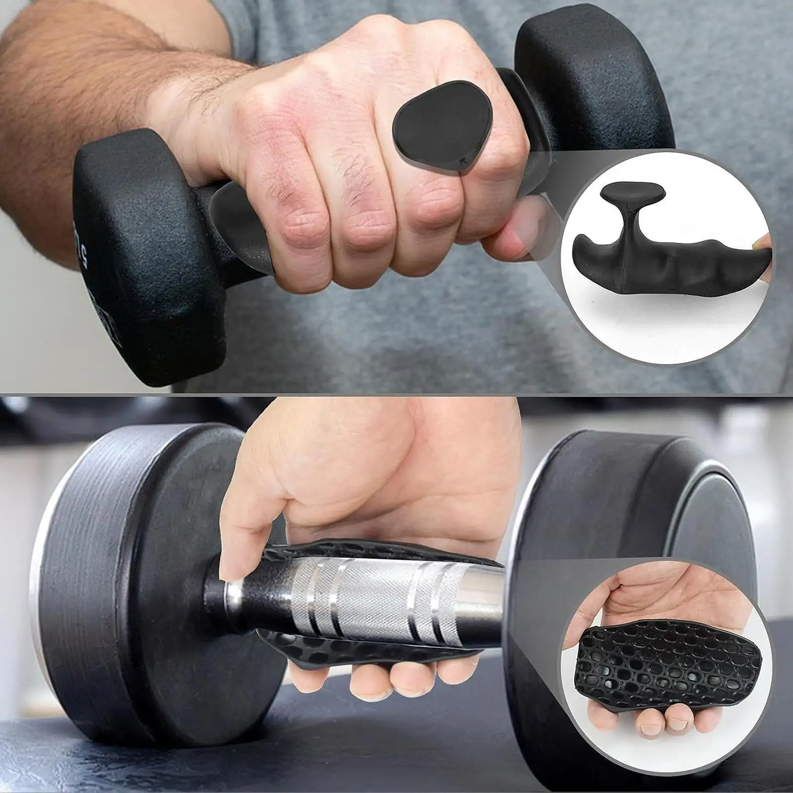 2 Pieces Gym Grips Lightweight Portable Workout Gloves Fingerless for Deadlifts Gymnastics Men Women Pull Ups Dumbbell Lifting