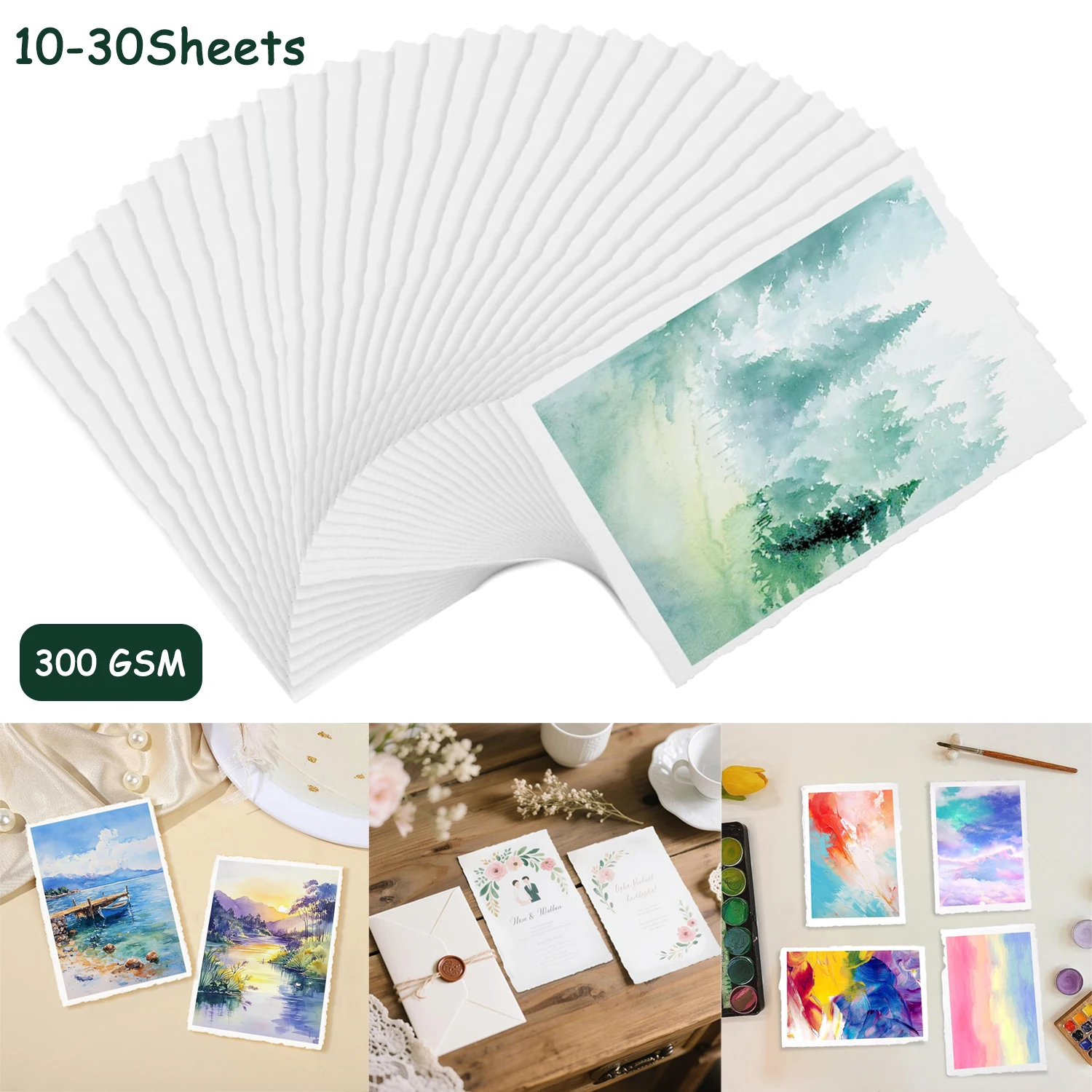 �y�Z�[�����z10�`30�� ���ʎ� 300GSM �f�b�L���G�b�W�� 4 x 6�C���` �e�N�X�`�����H ���莆 ���ʉ� ���ҏ� �J�[�h�p