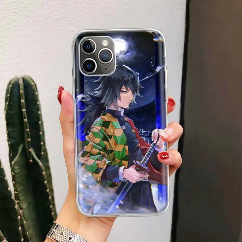 Demon Slayer Giyuu Tomioka Phone Case For Apple iPhone 16 15 14 13 12 11 Pro Max XS XR X 7 + 8 Plus SE Soft Shell Cover Coque 15