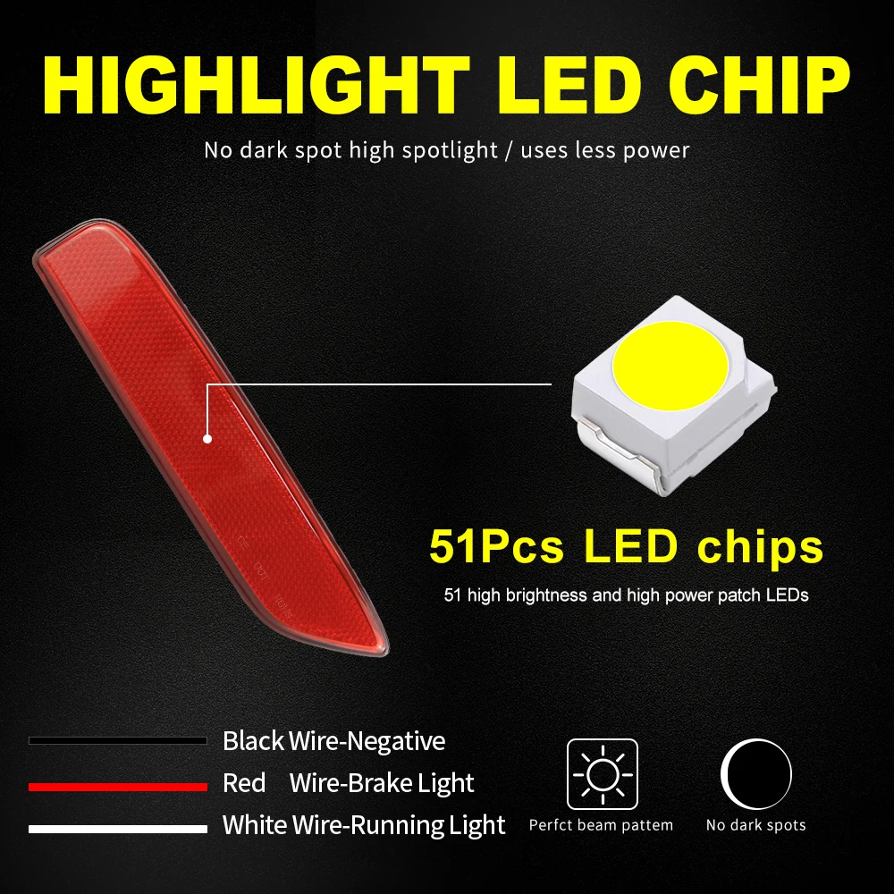 

2×for Mitsubishi Delica Mini MPV LED Rear Bumper Brake Lamps Reflector Taillight Reversing Turn Signal Fog Lights Car Assembly