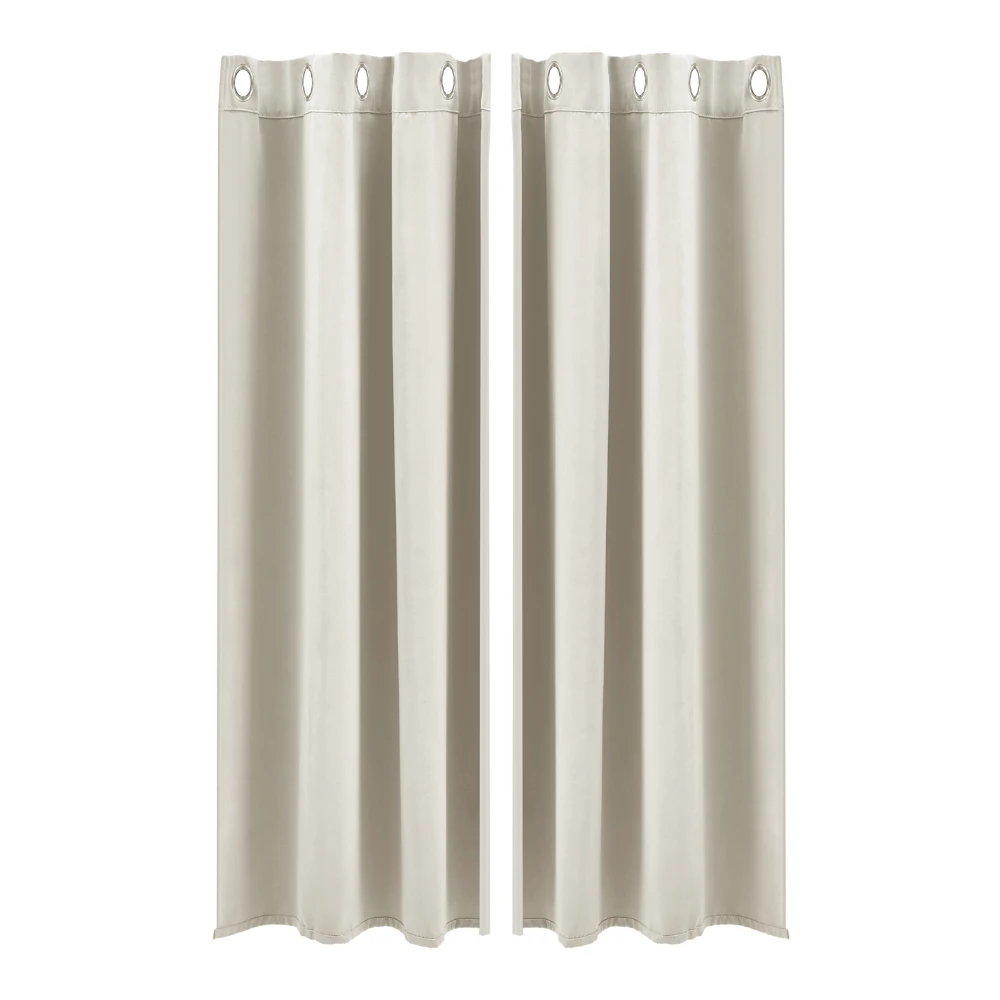 【Lifeideas】Solid Colour Grommet Top Polyester 100% Blackout Curtains Pair Home Decoration Windows Doors