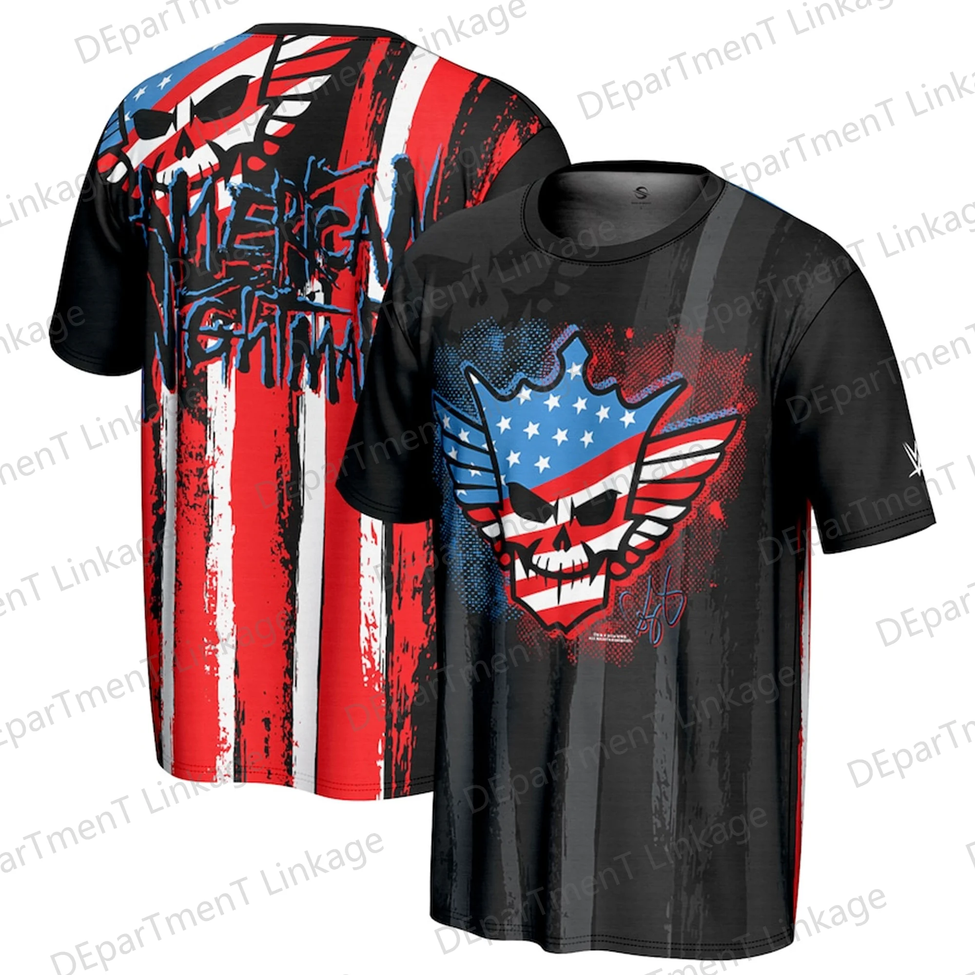 Camiseta de verano para niños y adultos, camisa de gran tamaño con bandera de pesadilla americana, juego de lucha, Chie Rhodes, ProSphere, novedad de 2024