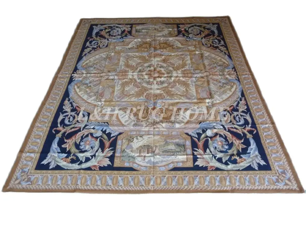 

Free shipping 8'x10' French Weave Aubusson rugs handmade carpets high quality original oriented rug royal style