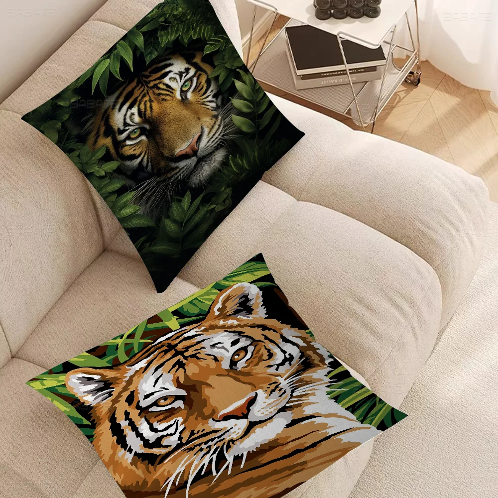 Tiger Cushion Cover Pillow Cover Decor Pillowcase Printed Cushion Case For Couch