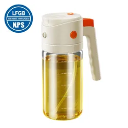 LFGB Certificated High Borosilicate Glass Oil Pot Spray and Pour Condiment Bottle for Barbecue 500ml Gravy Boat Watering Can