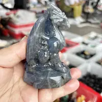 Natural Labradorite Dragon Carving Healing Stone Tabletop Ornament Home Decor Children Holiday Gift 1pcs 2