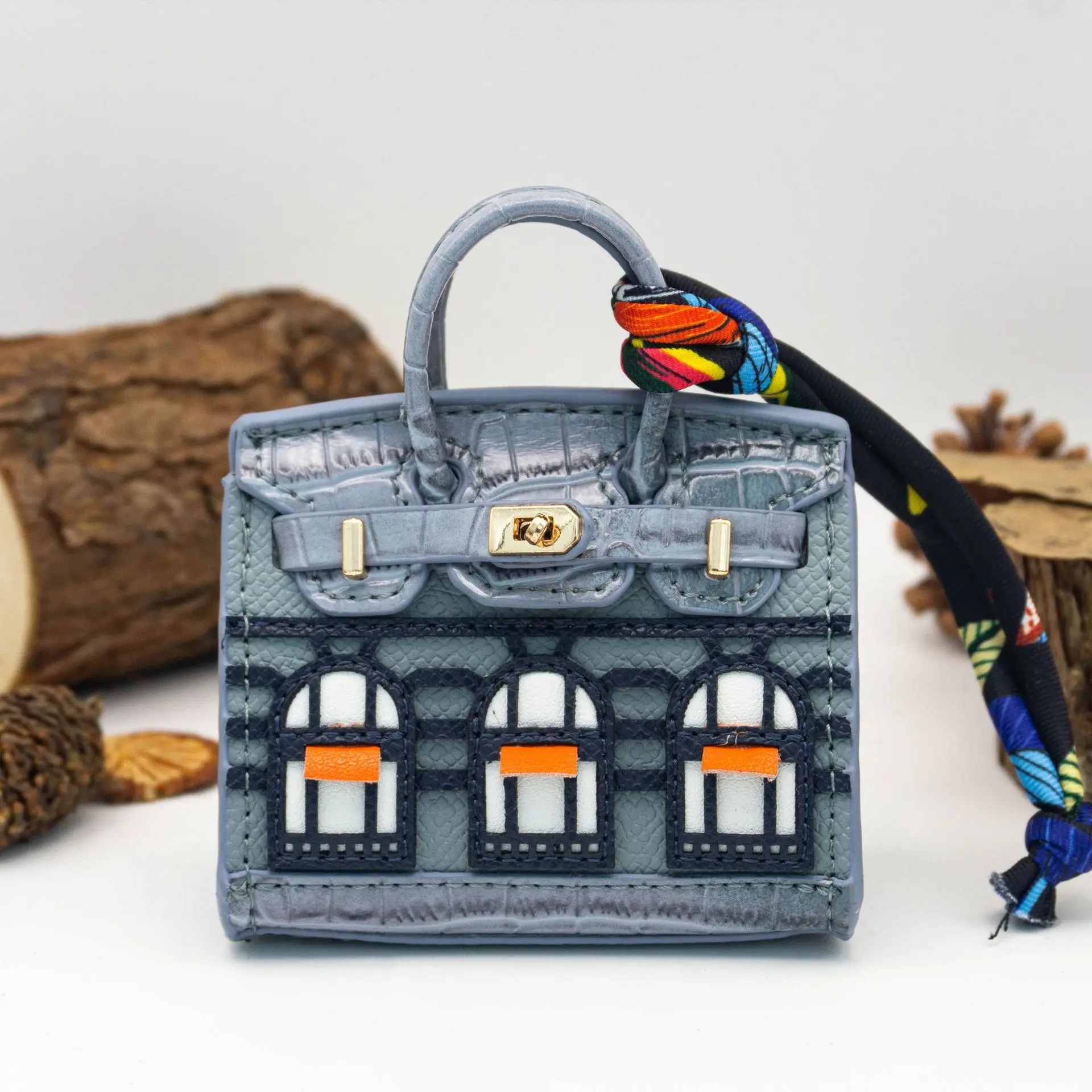 حقيبة منزلية نافذة صغيرة حقيبة بلاتينية حقيبة صغيرة قلادة فتاة زوج قلادة لطيف #3