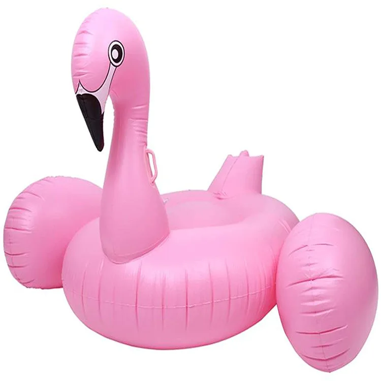 60 Inch Giant Inflatable Flamingo Pool Float Pink Ride-On Mattress Swimming Ring Adults Baby Seat Water Party Toys Piscina