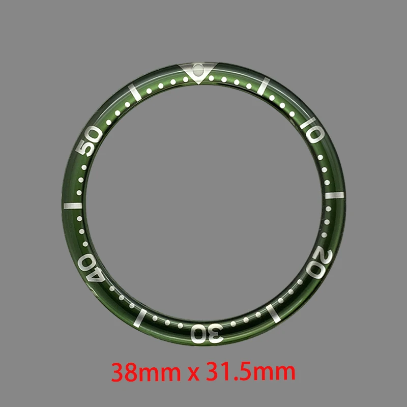 Модное алюминиевое кольцо из смолы 38 мм подходит для SKX007 SKX009 SRPD Diver Watch Case NH35 NH36 Механизм Корпус безеля Кольца Ремонтные детали