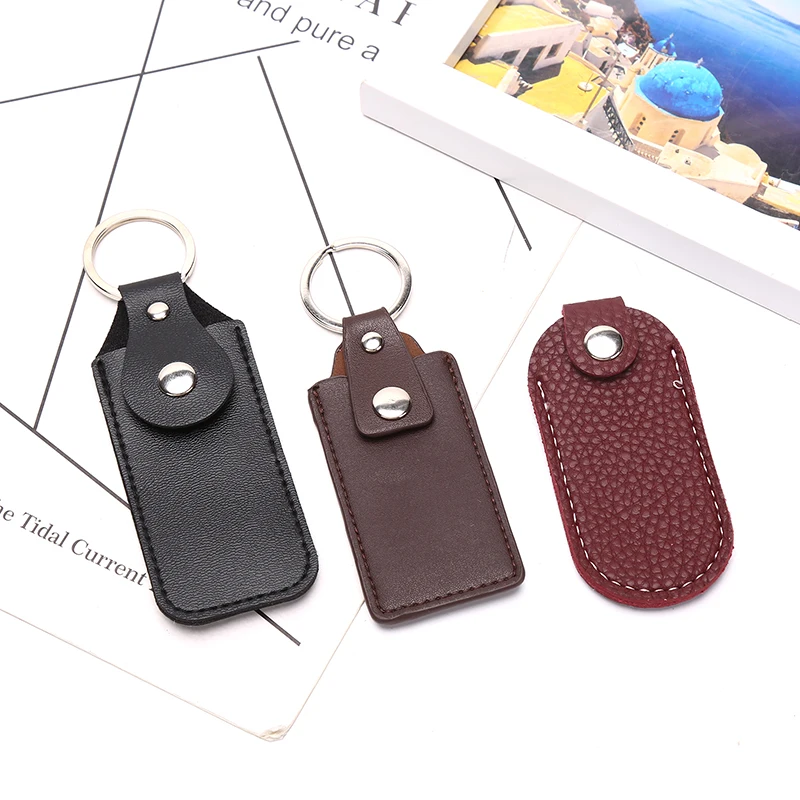Leather U Disk Storage Bags Protective Cover Key Holder Black Bag Cases For USB Flash Drive Pen Drive