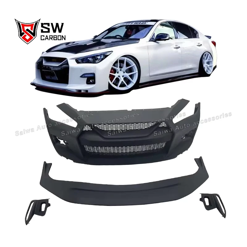 

Q50 High Quality LB Style Wide Body Car Front Bumper for Infiniti Q50 Upgrade Modified Body Kit Front Bumper Auto Parts SW