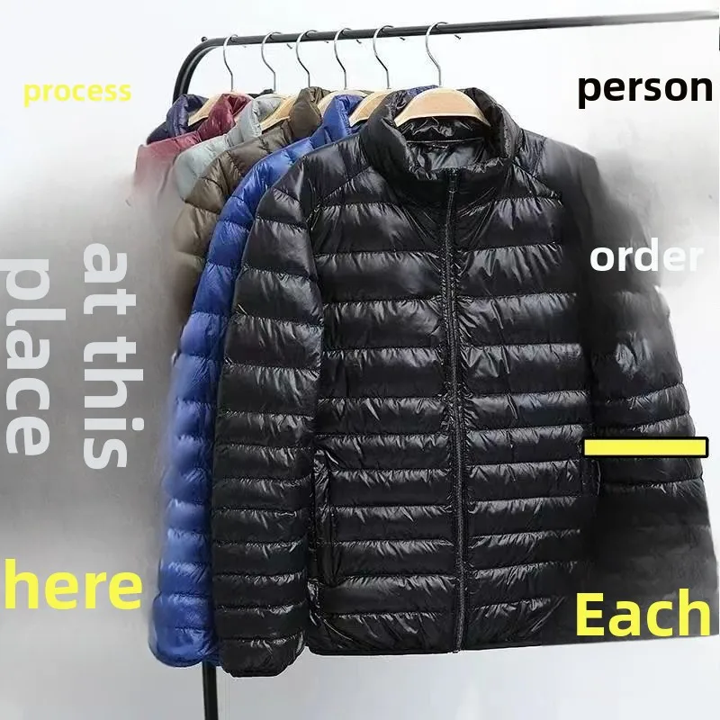 

Lightweight Padded Cotton Jaet for Men Hooded Stand Collar ort Sle Autumn Winter Outwear Casual Slim Fit Zipper Closure