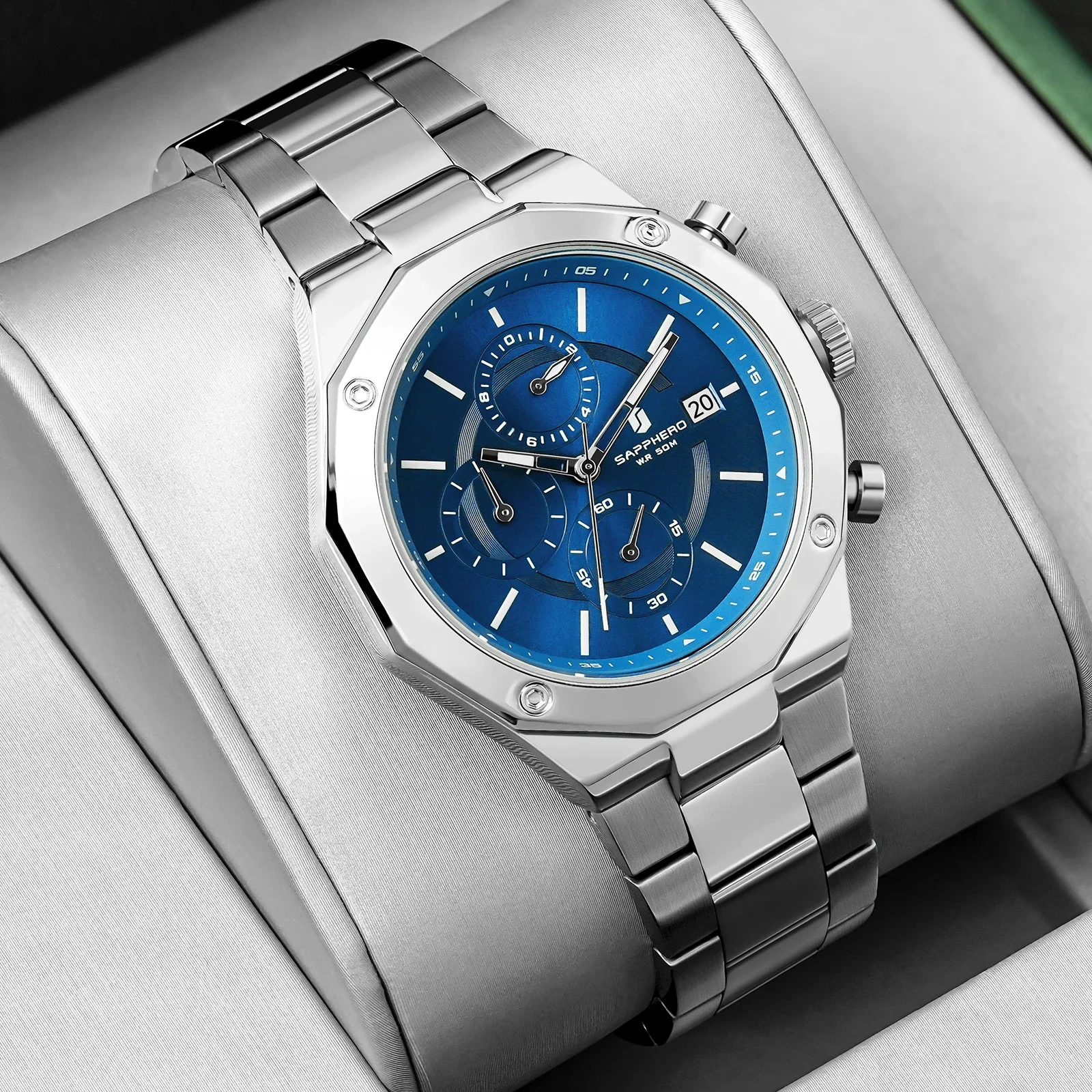 SAPPHERO Luxury Sports Men's Watch, Fashion Waterproof Chronograph Wristwatch, Premium Quartz Design, Ideal High-end Gift