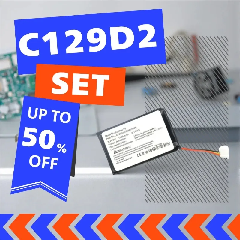 

Brand New C129D2 7.4V 1100mAh 8.14Wh Replaceable Battery For B&O Beoplay P2 Bluetooth Speaker High Quality Rechargeable Battery