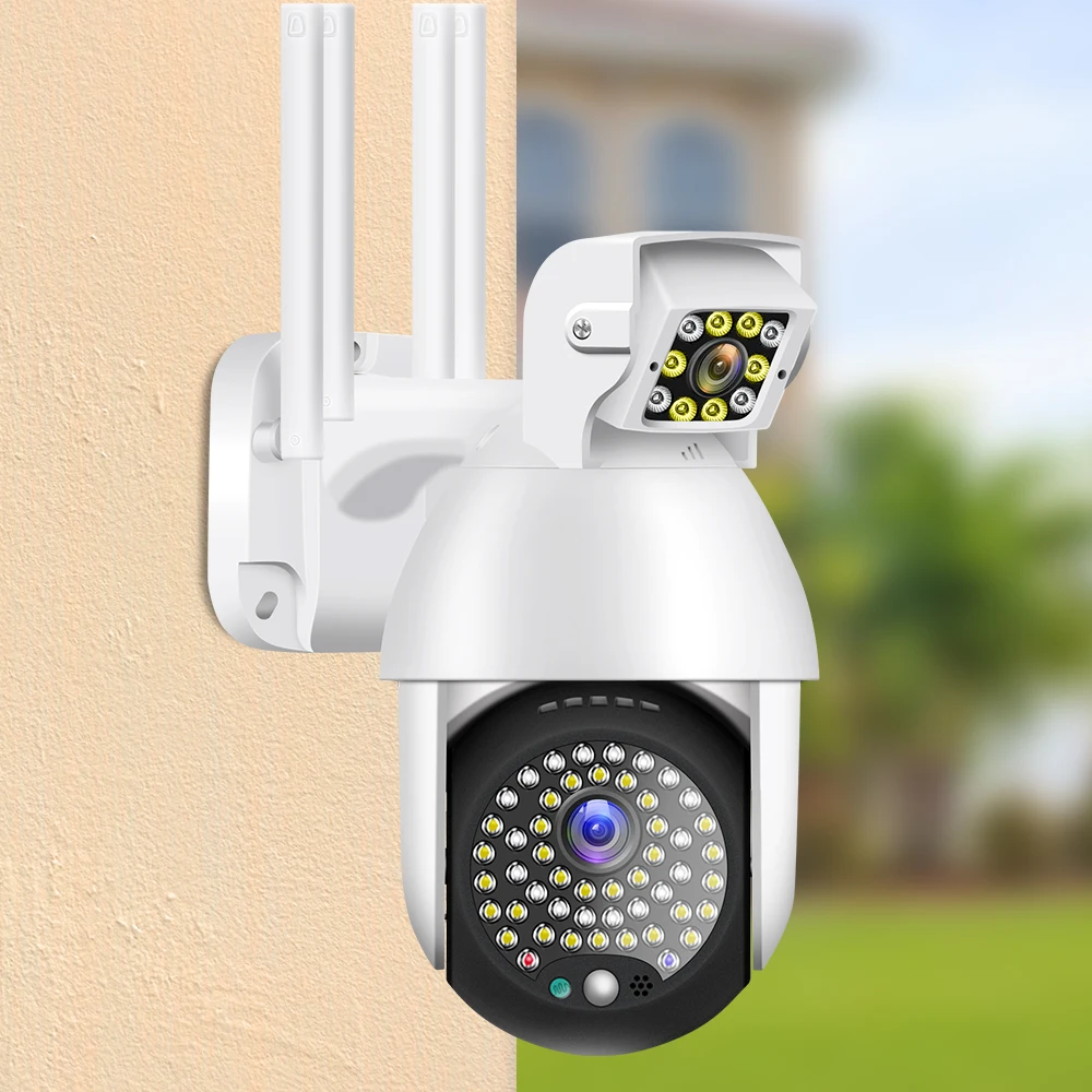 Dual Lens WIFI Camera Outdoor 3MP ICAM365 APP Auto Tracking Waterproof Speed Dome Security Protection PTZ Camera