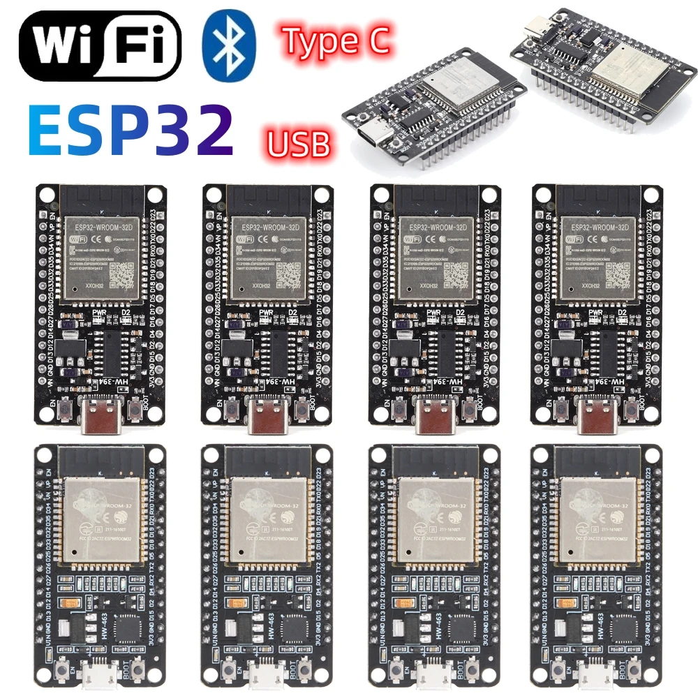 1-6PCS ESP32 개발 보드 WROOM-32D 개발 보드 무선 WiFi 블루투스 스마트 홈용 초저전력 소비