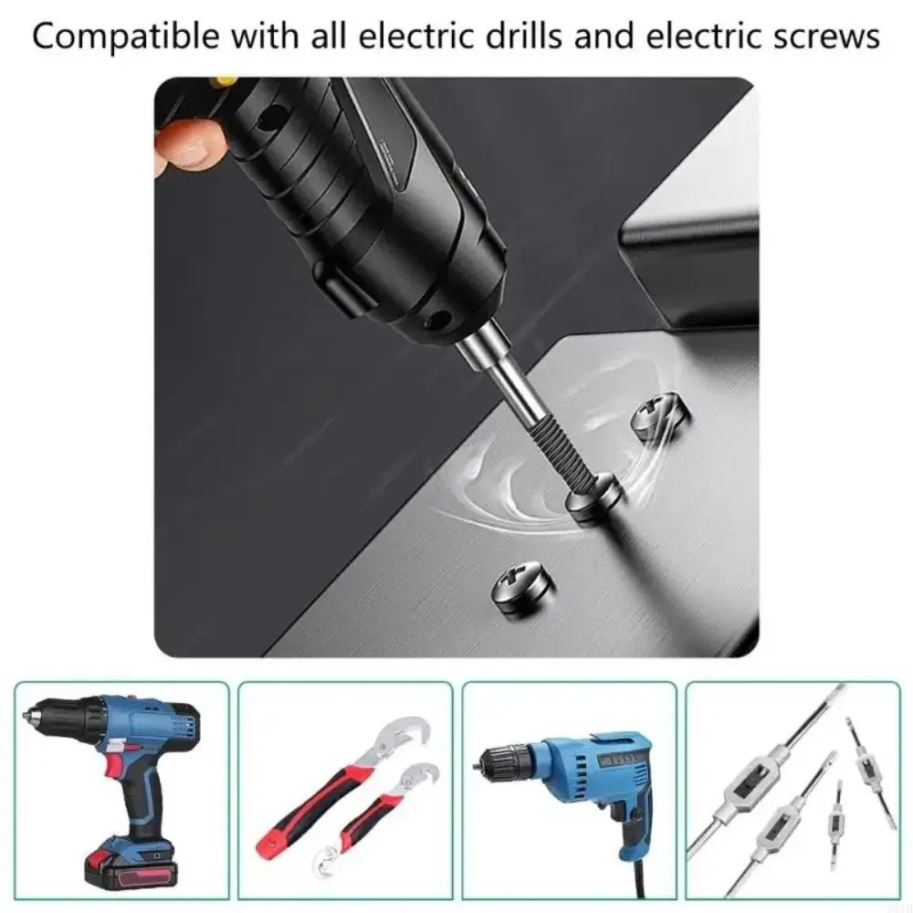 Left Hand Drill Bit Set Save Time Square Head Broken Screw Extractor Set Strong Bite Force Smooth Chip Removal Tap Removal Tool