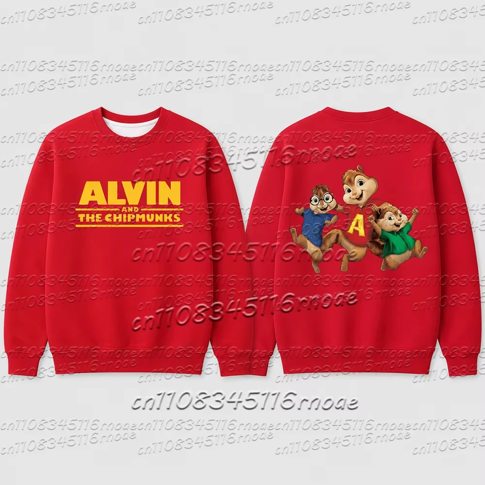 Alvin und die Chipmunks 2026 Mode Unisex Freizeit-Sportbekleidung Herren-Hoodie Alvin Chipmunk Halloween-Kostüm Kinder-Pullover – Detail 5