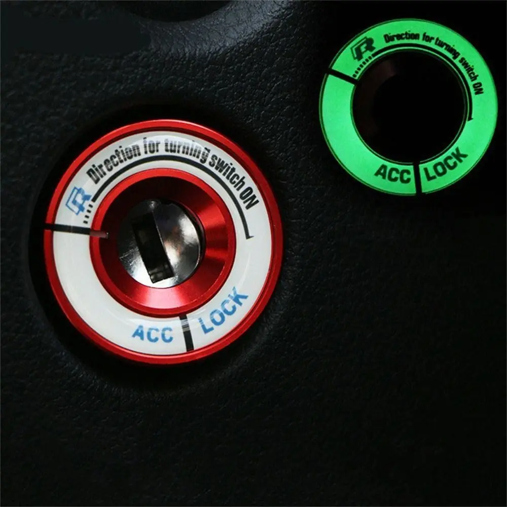 

Luminous Car Decor Aluminum Alloy Ignition Key Ring Cover Start Button Cover Ignition Switch Cover Car Switch Sticker