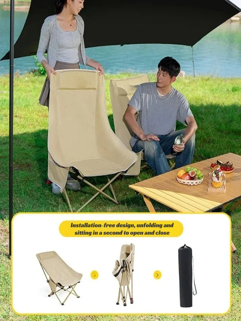 Height Adjustable Folding Chair Camping Ultralight Moon Chair Lightweight Outdoor Folding Chair image 5