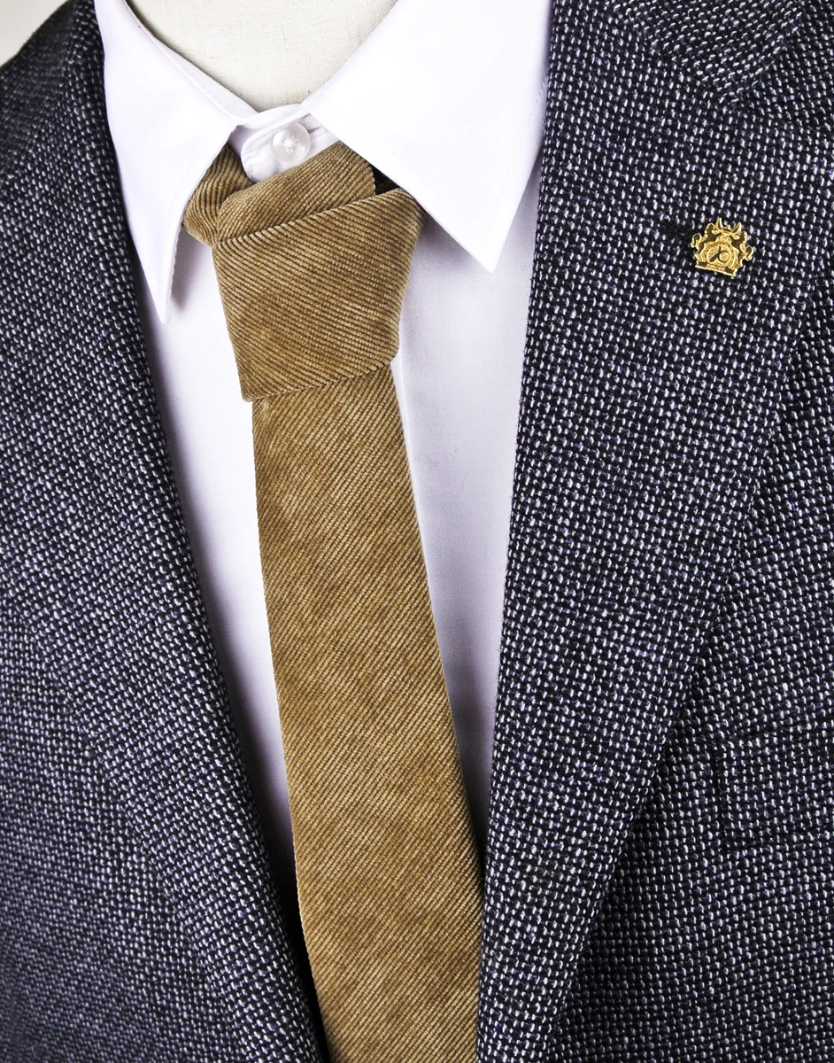 5cm Skinny Tie Solid Brown Camel Red Burgundy Crimson Mens Ties Neckties Corduroy Slim Wholesale Brand New