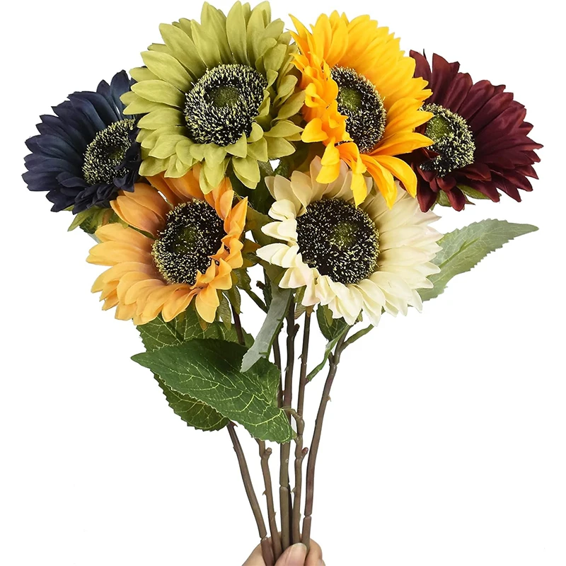 

1/3/5Pcs Sunflower Artificial Flowers Fake Silk Sunflowers for Home Decoration Bridal Wedding Bouquet Outdoor Floral Arrangement