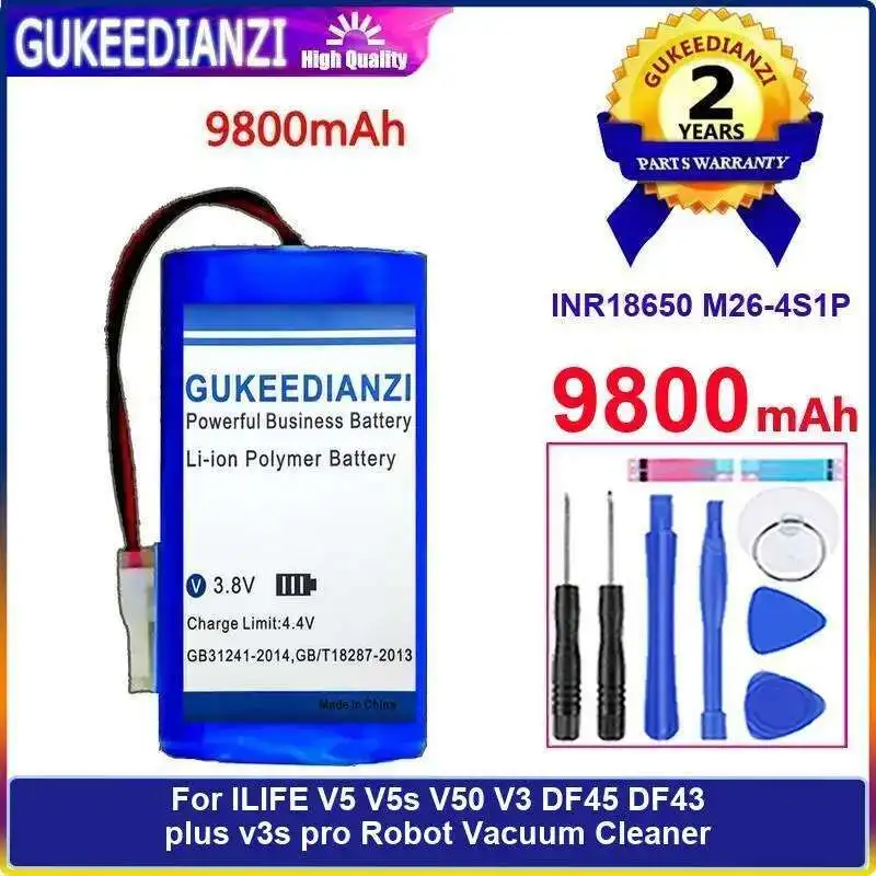 

Cleaning Robot Battery INR18650 M26-4S1P 9800Mah For Ilife V5 V5s V50 V3 DF45 DF43 Plus V3s Pro Vacuum Cleaner