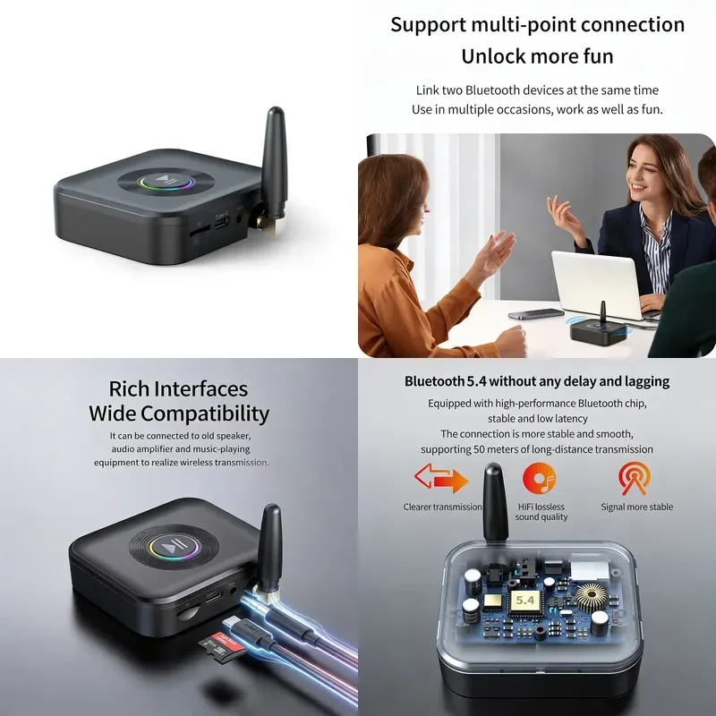Bluetooth Audio Receiver 50M Long Distance Wireless Adapter 3.5mm AUX for TV Computer Car Speakers Earphones HiFi System