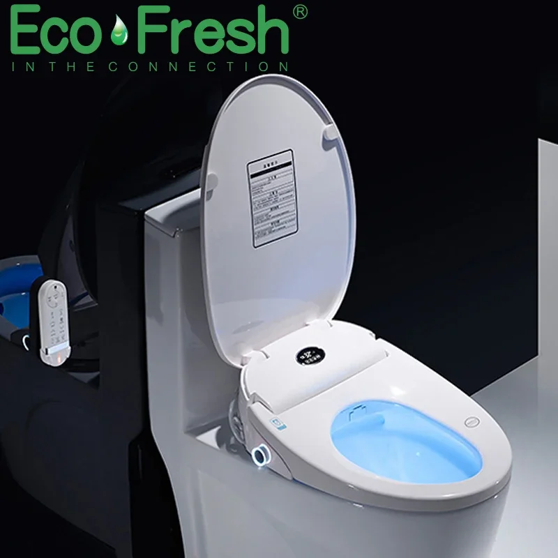 Ecofresh wc Auto SPA smart toilet seat smart knob LCD display toilet seat cover electronic bidet toilet seat O-shape bidet