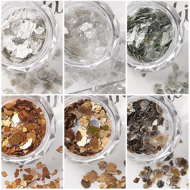 

6 шт./компл., натуральная слюда для ногтей