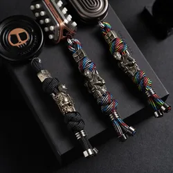 Pushcard Edc Paratrooper Rope Pendant Car Keychain Backpack Charm Knife Pendant Men Handmade DIY Gift