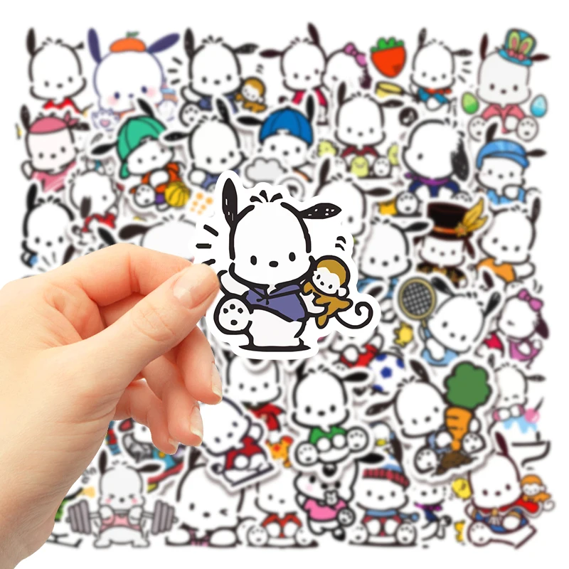 10/30/50PCS Cute Sanrio Pachacco Stickers Classic DIY Toy Decoration Phone Luggage Skateboard Wall Decals PVC Sticker Kids Gift