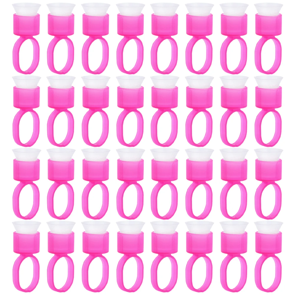 

50pcs Eyelash Glue Rings Durable Quick Use Tattooing Pigment Ink Holder Cups for Home DIY Beauty Salon Lash Extensions Supplies