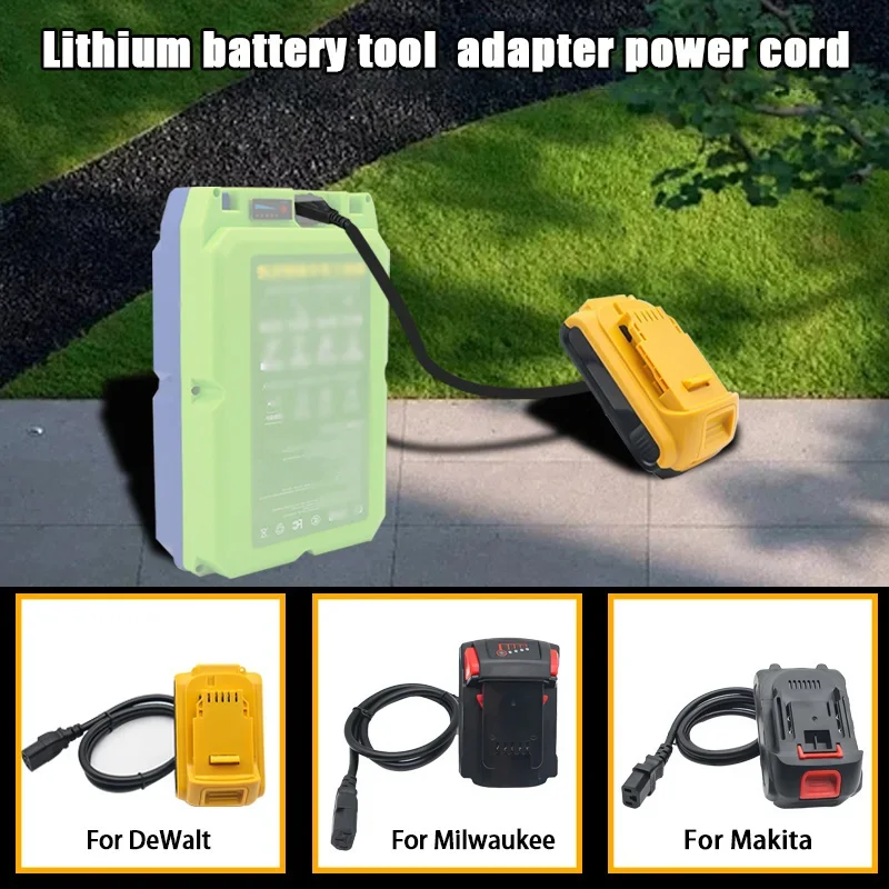 Obudowa akumulatora litowego Adapter narzędziowy Przewód zasilający Do Dewalt Do Milwaukee Do Makita 18V 20V Połączenie maszyny Akumulator kwasowo-ołowiowy 24V — zdjęcie produktu 2