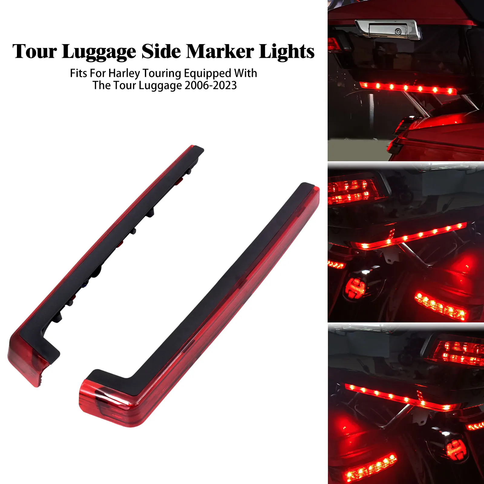 

Motorcycle Lamp Tour Luggag Side Marker LED Lights Kit For Harley Touring Road King Trike Road Electra Street Glide 2006-2021