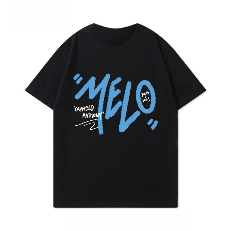 

Carmelo Anthony Retired Graffiti Commemorative T-shirt Short-sleeved Men's Basketball Retro Trend Loose Casual Summer Cotton Top