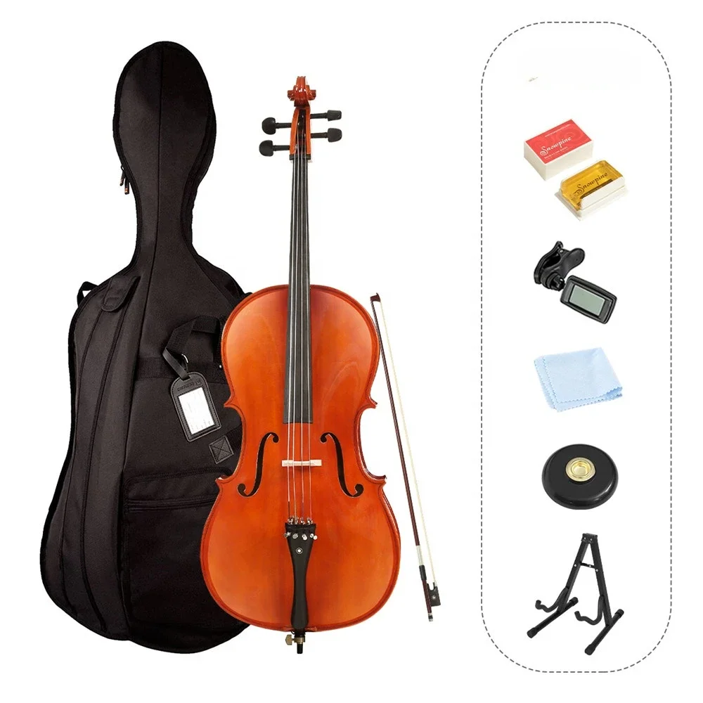 With Black Padded Soft Gig Bag Rosin Wholesale Good Quality Solid Spruce Wood Varnish Full Size 4/4 Cello  3/4 1/2 1/4 CN;JIA