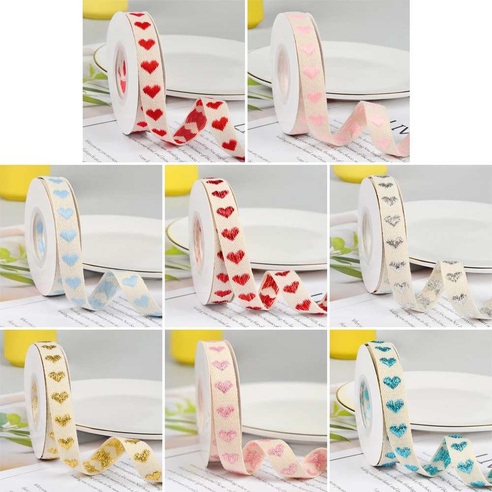 Twill Cotton Love Ribbons Party Decorations Handmade Wrapping Supplies Material DIY Crafts Accessories Gifts Box Packaging