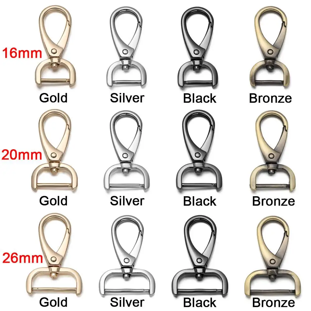 4 Colors Metal Belt Keychain Leather Strap Buckles Detachable Snap Hook Pet Leash Hooks Trigger Clips