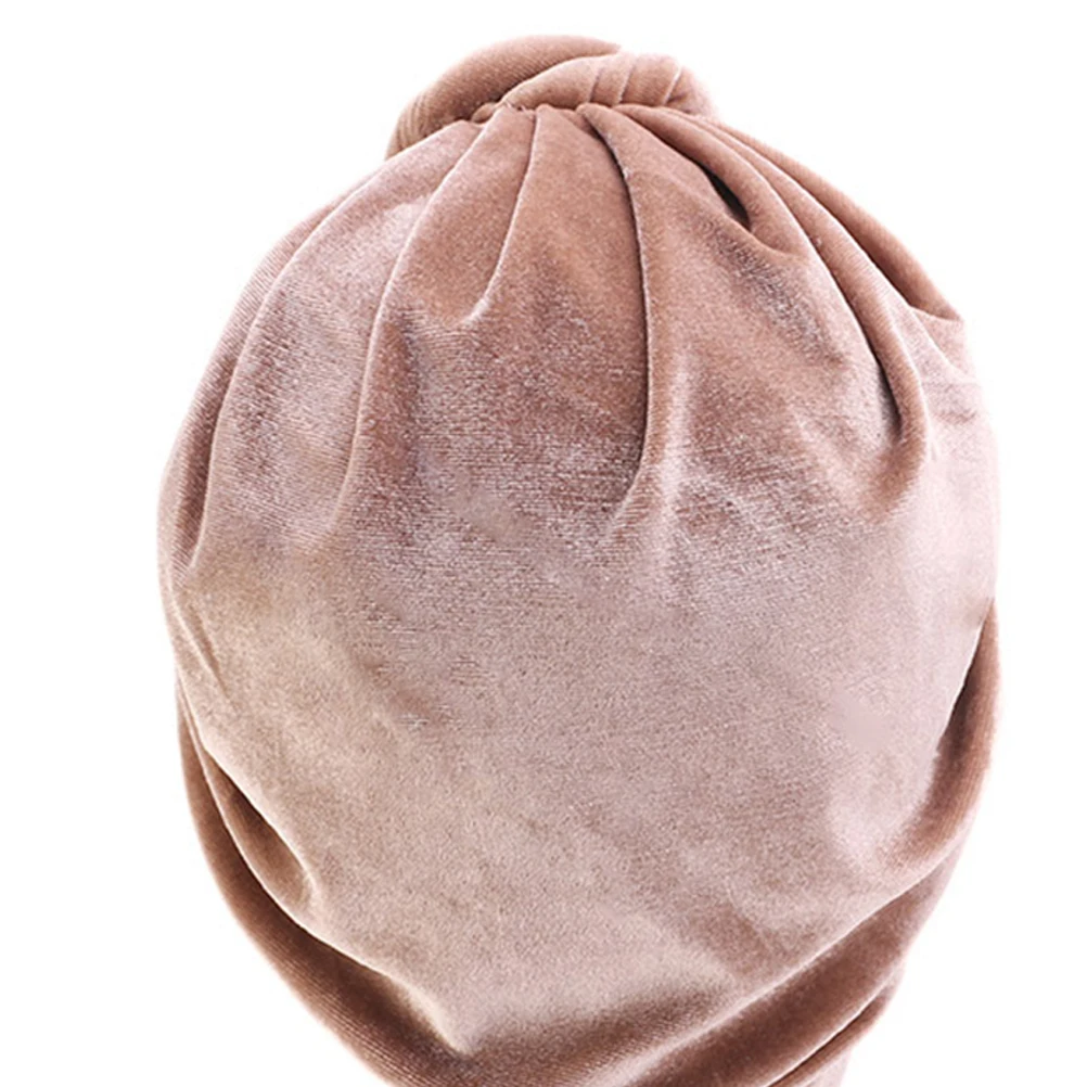 

Stylish Swirl Bonnet Bohemian Hat National Style Turban Headband Khaki Elastic One Size Waterproof Shower Cap For Women