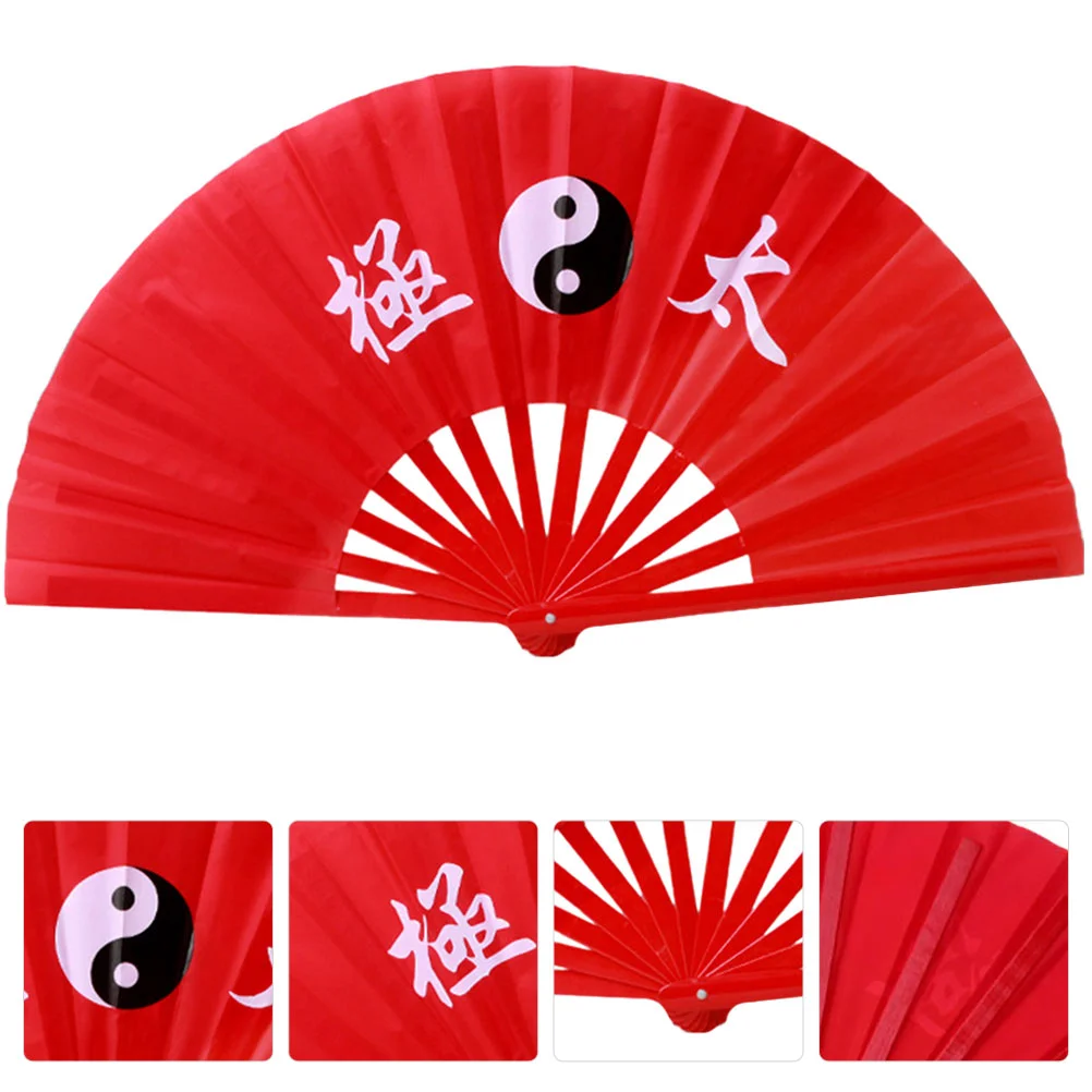 

Tai Chi Fan Home Decoration Chinese Style Hand Portable Holiday Performance Nylon Foldable Decorative